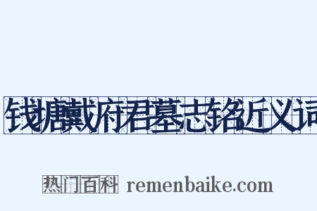 钱塘戴府君墓志铭近义词是什么意思的图片
